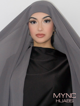 Instant Chiffon Hijab - Grey Shadow