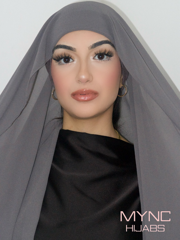 Instant Chiffon Hijab - Grey Shadow