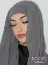 Instant Chiffon Hijab - Grey Shadow