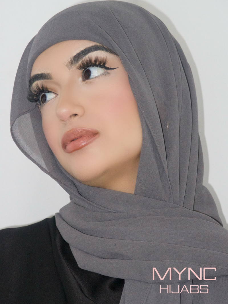 Instant Chiffon Hijab - Grey Shadow