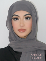 Instant Chiffon Hijab - Grey Shadow