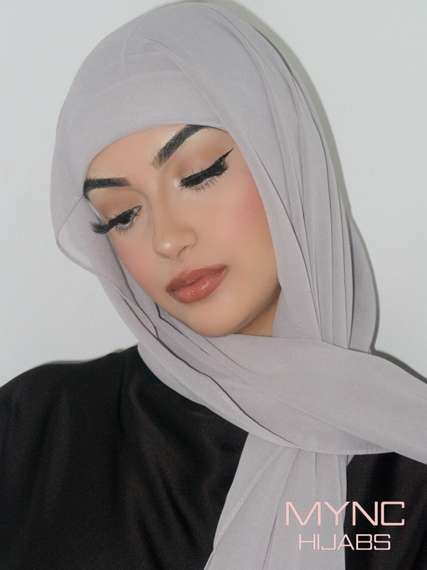 Instant Chiffon Hijab - Grey Light