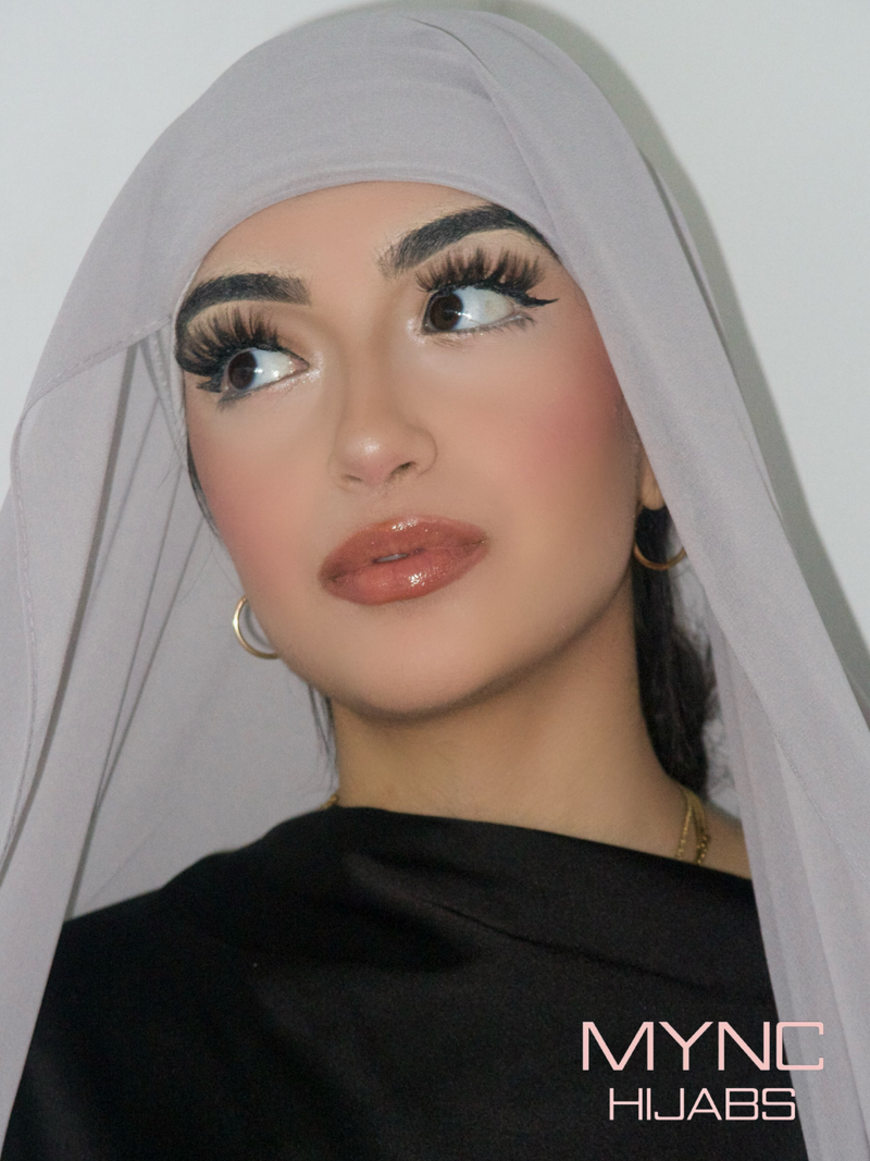 Instant Chiffon Hijab - Grey Light