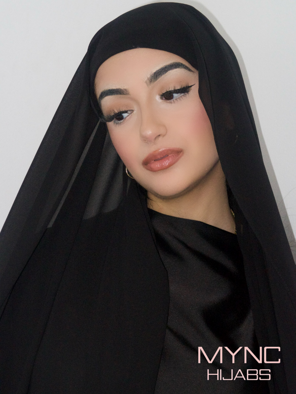 Instant Chiffon Hijab - Black Night