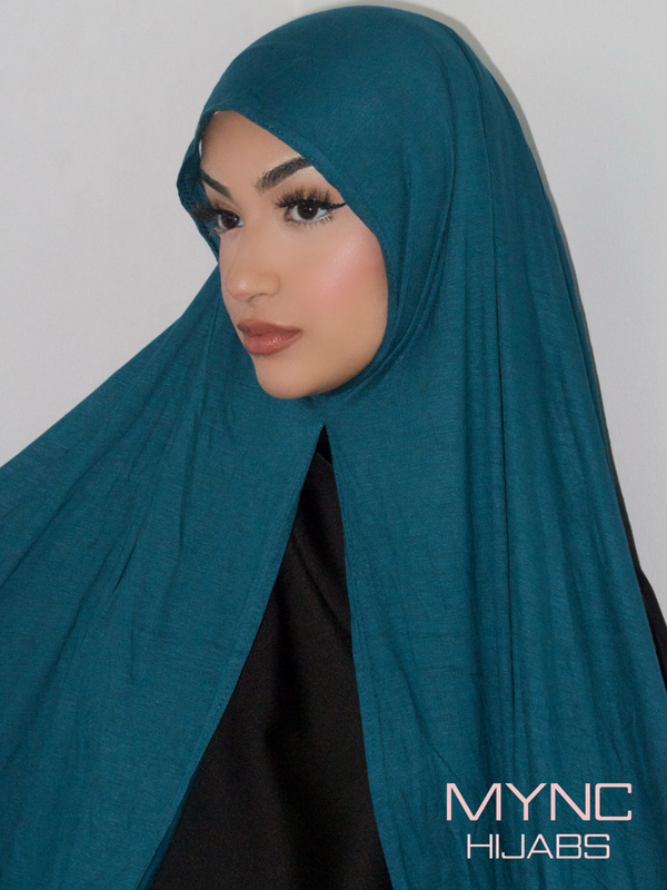Instant Jersey Hijab - Teal Shot
