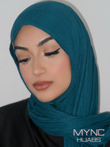 Instant Jersey Hijab - Teal Shot