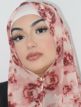 Printed Chiffon Hijab - Deep Floral
