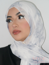 Printed Chiffon Hijab - Sea Waves