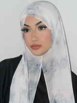 Printed Chiffon Hijab - Sea Waves