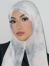 Printed Chiffon Hijab - Sea Waves