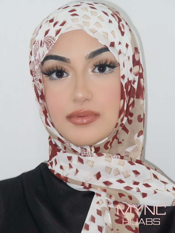 Printed Chiffon Hijab - Carvation