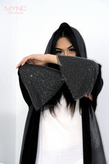 Daniya Crystal Sleeve Abaya in Black