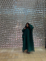 Bersha Abaya Set (Emerlald Green)  - With Matching Hijab