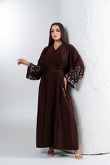 Layla Abaya Set (Brown) - With Matching Hijab
