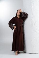 Layla Abaya Set (Brown) - With Matching Hijab