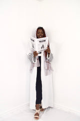 Keffiyeh Abaya in White