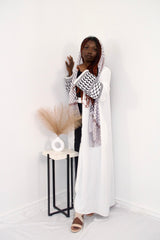 Keffiyeh Abaya in White