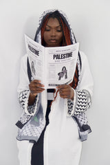 Keffiyeh Abaya in White