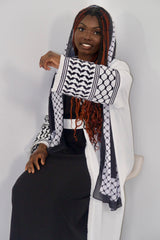 Keffiyeh Abaya in White