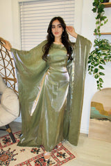 Saya Butterfly Abaya - Dark Sage