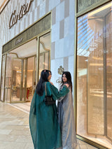 Bersha Abaya Set (Emerlald Green)  - With Matching Hijab