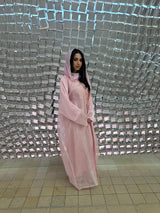 Bersha Abaya Set (Baby Pink)  - With Matching Hijab