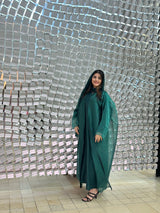Bersha Abaya Set (Emerlald Green)  - With Matching Hijab