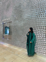 Bersha Abaya Set (Emerlald Green)  - With Matching Hijab