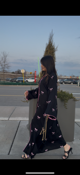 Haneen Bow Abaya Set - With Matching Hijab
