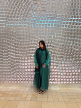 Bersha Abaya Set (Emerlald Green)  - With Matching Hijab