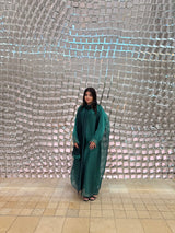Bersha Abaya Set (Emerlald Green)  - With Matching Hijab