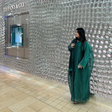 Bersha Abaya Set (Emerlald Green)  - With Matching Hijab