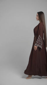 Layla Abaya Set (Brown) - With Matching Hijab