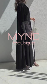 Daniya Crystal Sleeve Abaya in Black