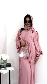 Waniya Abaya In Baby Pink