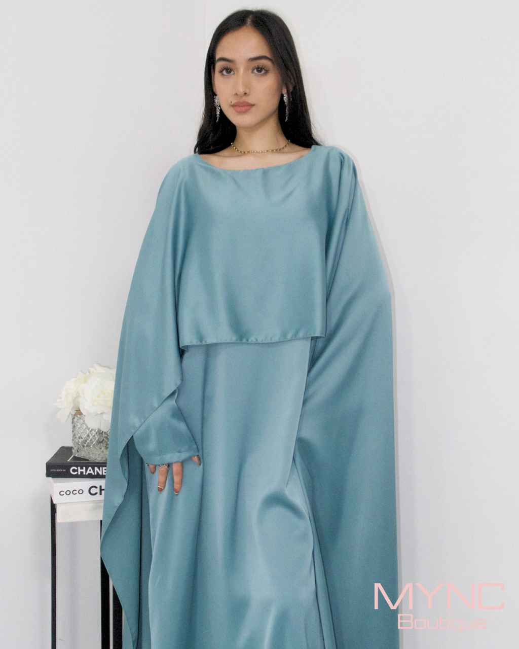 Neziha Dress In Turkish Blue – Mync Boutique