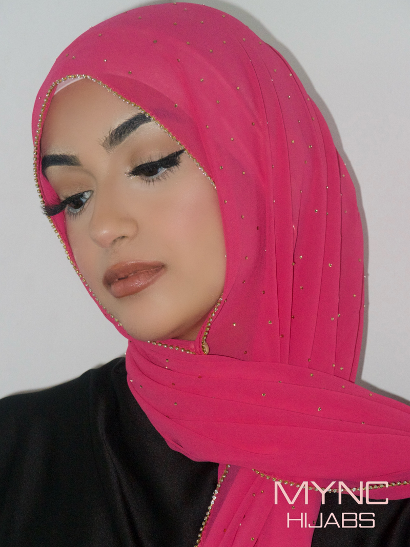 Chiffon Crystal Hijab - Munaza