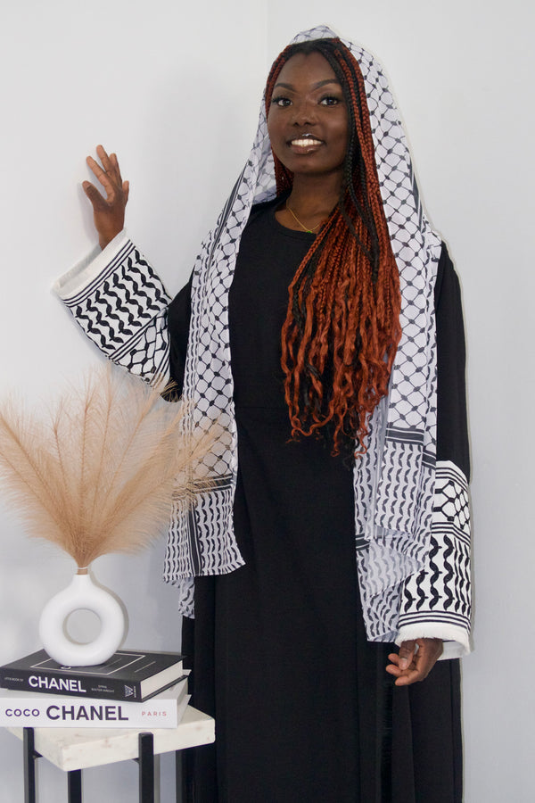 Keffiyeh Abaya in Black