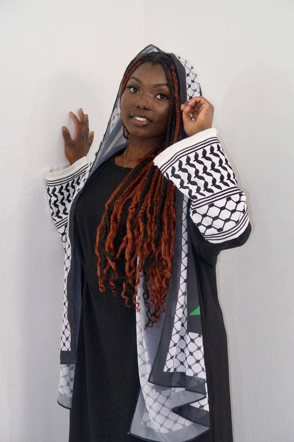 Keffiyeh Abaya in Black