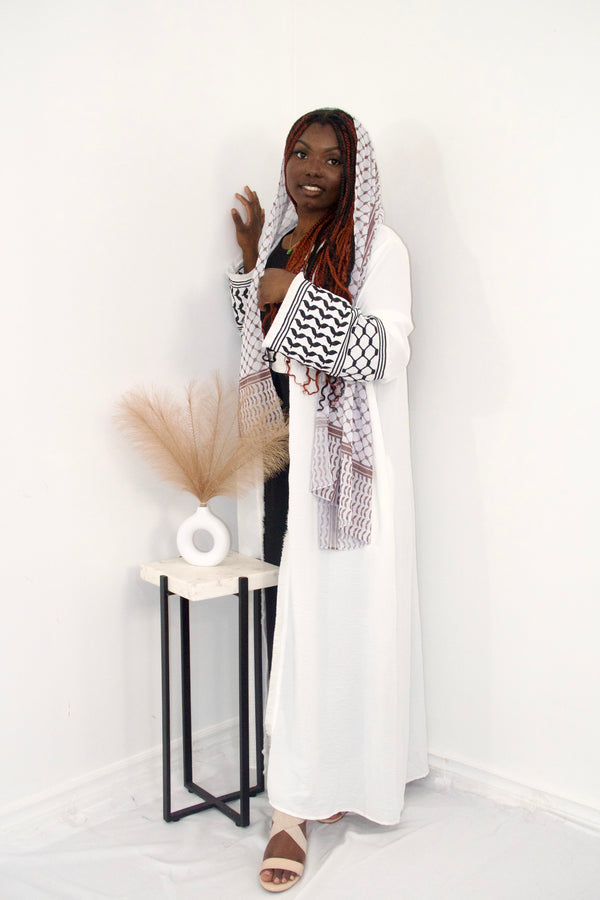 Keffiyeh Abaya in White