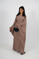 Yelda Simple Butterfly Abaya - Mauve Chalk