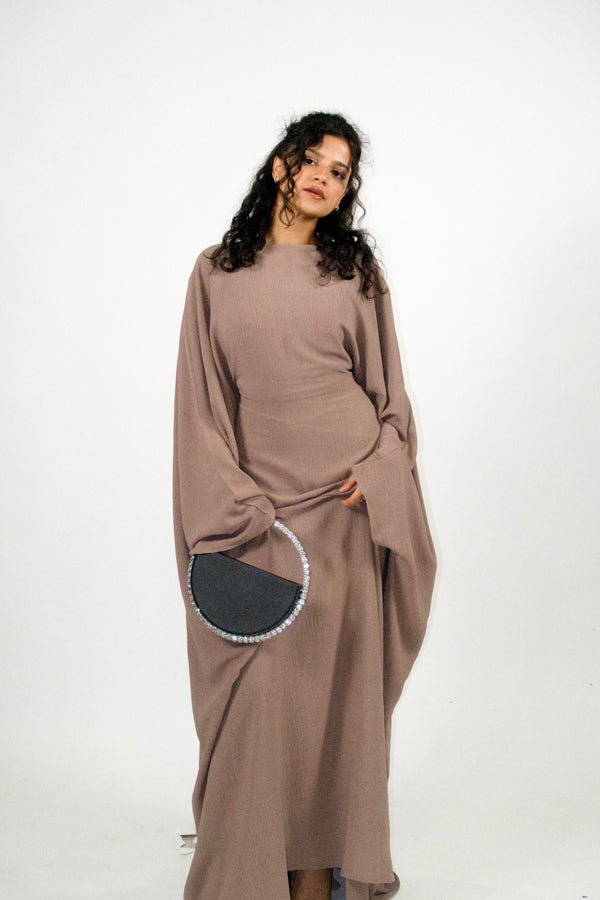 Yelda Simple Butterfly Abaya - Mauve Chalk