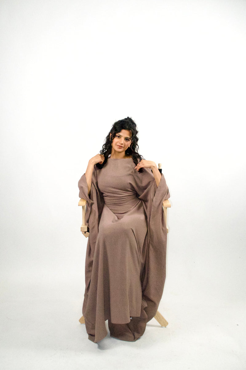 Yelda Simple Butterfly Abaya - Mauve Chalk