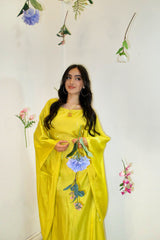 Saya Butterfly Abaya - Yellow