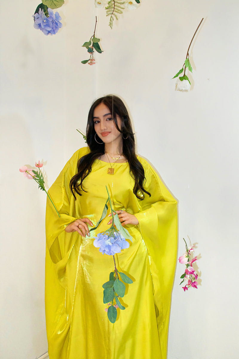 Saya Butterfly Abaya - Yellow