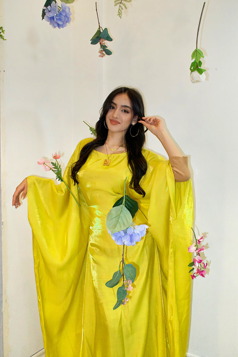 Saya Butterfly Abaya - Yellow